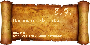 Baranyai Füzike névjegykártya
